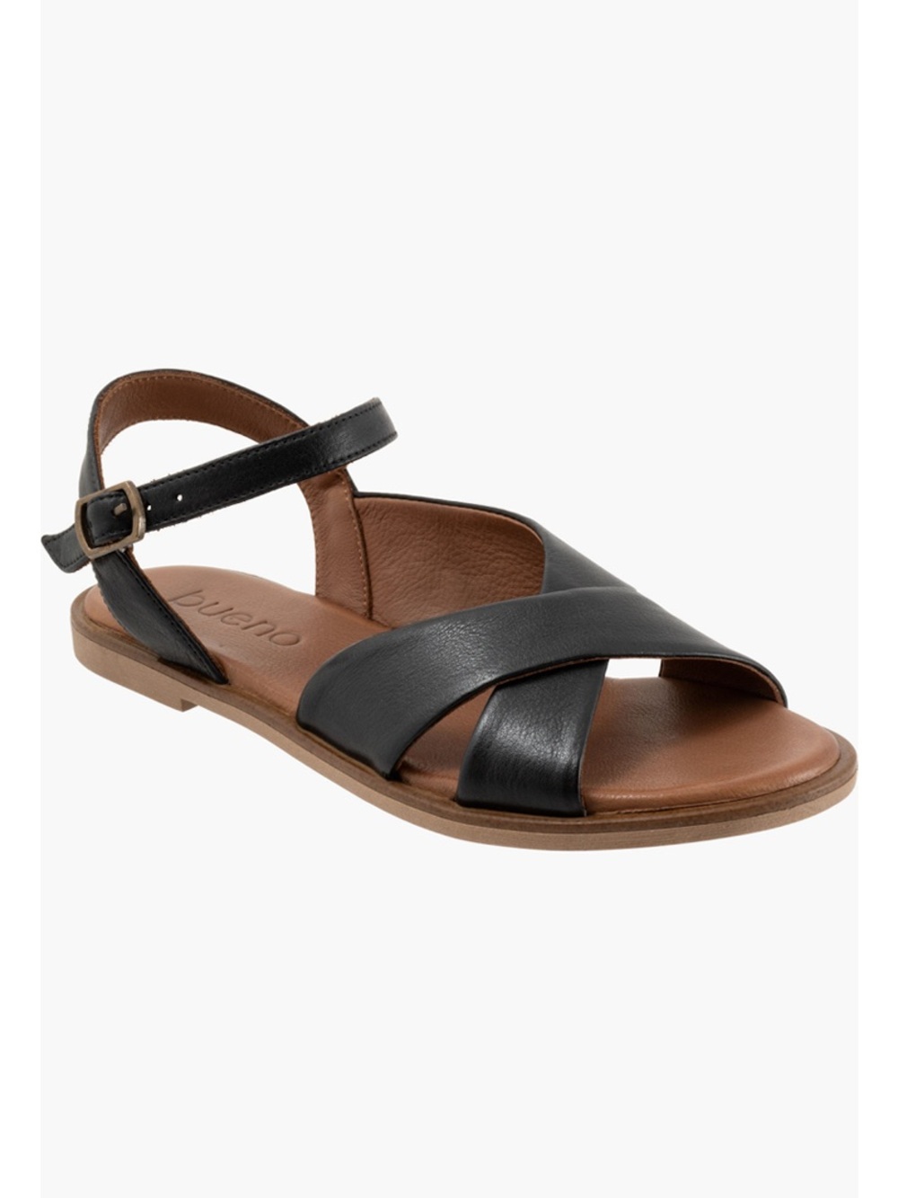 Bueno Harmony black flat sandals 8